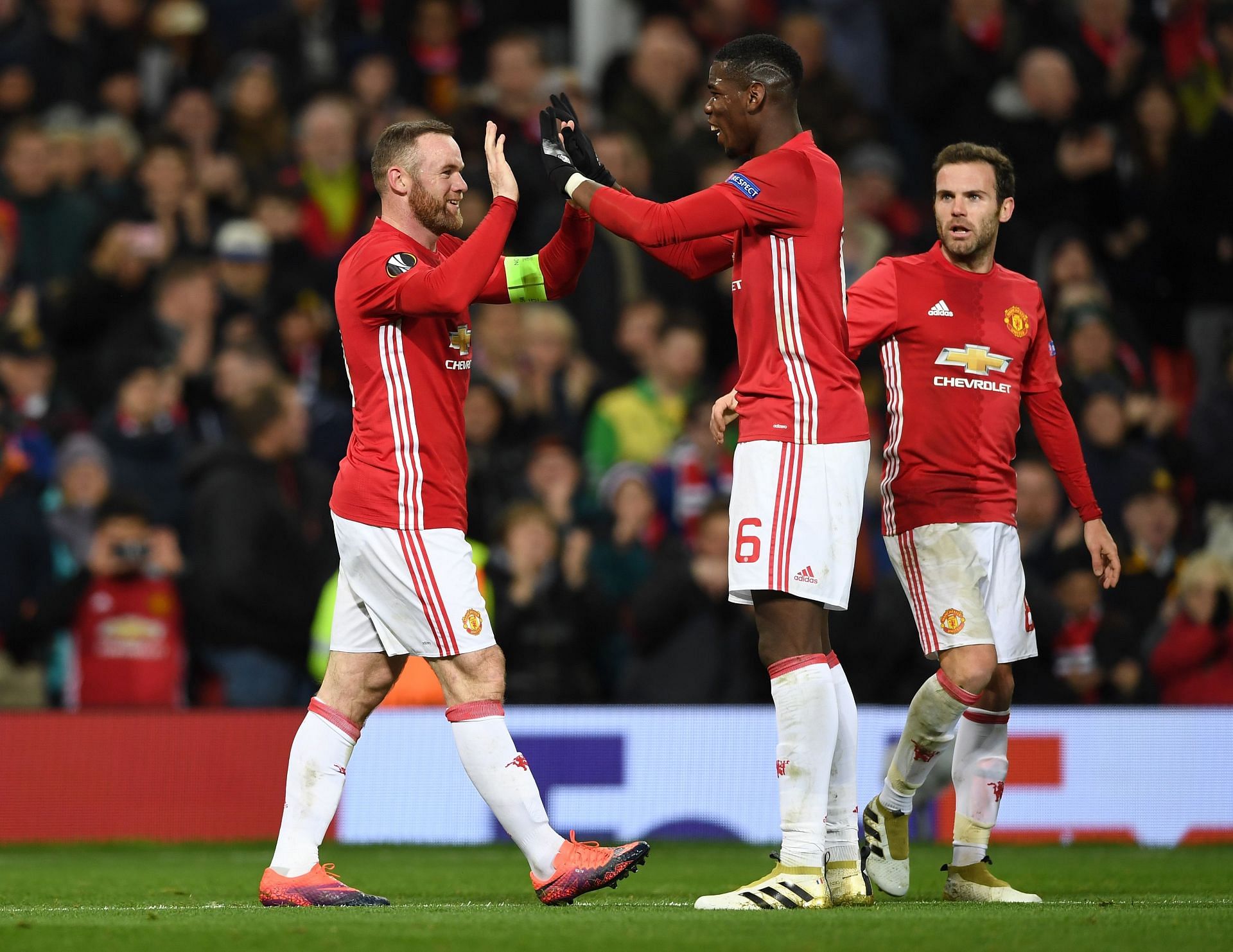 Rooney played with Pogba during the latter stages of his United career